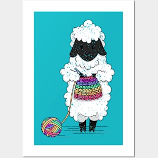 Crocheting Sheep Posters and Art